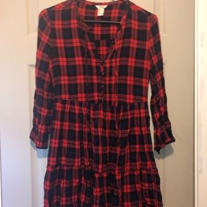 Flannel shirt dress